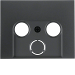 Накладка для ТВ розетки HAGER-BERKER 2/3 отвори антрацит К.1