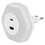 Нічник розетковий OSRAM LEDVANCE LUNETTA HEXAGON 830 USB A C WT