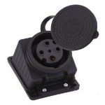 Розетка LEZARD 332-0100-0202/202 зовнішньої установки похила трифазна 3Р+Е 3х32А 380V (каучук)