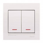 Вимикач LEZARD Deriy 702-0202-112 2кл. з підсвічуванням білий