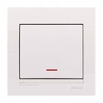 Вимикач LEZARD Deriy 702-0202-111 1кл. з підсвічуванням білий