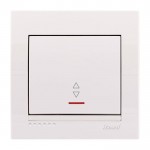 Выключатель LEZARD Deriy 702-0202-114 1кл. проходной с подсветкой белый