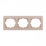 Рамка LEZARD Deriy 702-0300-148 горизонтальна без вставки 3 місця крем