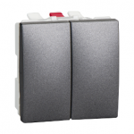 Вимикач SCHNEIDER Unica MGU3.213.12 2кл. (Сх.6+6) 2мод. перемикач графіт