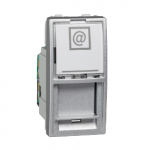 Розетка SCHNEIDER UNICA комп. неекранована RJ45 кат.5е 1 мод. алюміній