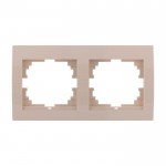 Рамка LEZARD Deriy 702-0300-147 горизонтальна без вставки 2 місця крем