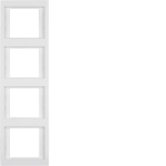 Рамка четверна вертикальна HAGER-BERKER полярна білизна К.1