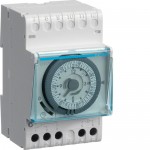 Таймер HAGER аналоговий тижневий 16А 1переключаемий контакт резерв ходу 200 годин EH171