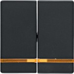 Клавіша подвійна HAGER-BERKER з лінзою антрацит Q.x