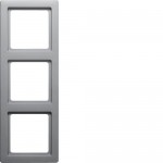 Рамка потрійна HAGER-BERKER алюміній Q.1