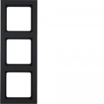 Рамка потрійна HAGER-BERKER антрацит Q.3