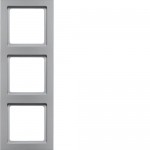 Рамка потрійна HAGER-BERKER алюміній Q.3