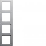 Рамка чотиримісна HAGER-BERKER алюміній Q.1