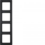 Рамка чотиримісна HAGER-BERKER антрацит Q.1