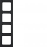 Рамка чотиримісна HAGER-BERKER антрацит Q.3