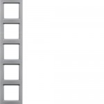 Рамка п'ятимісна HAGER-BERKER алюміній Q. 3