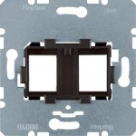 Опорна пластина (супорт) для модульних роз'ємів HAGER-BERKER з коричневою вставкою 2-місця