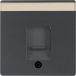 Накладка для супортів HAGER-BERKER під модуль RJ12/RJ45 антрацит Q.x