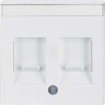 Накладка для суппортов HAGER-BERKER под два модуля RJ12/RJ45 белая Q.x