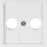 Накладка для ТВ розетки HAGER-BERKER 2/3 отвори біла Q.x