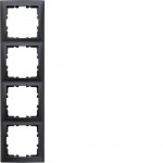 Рамка 4-місна HAGER-BERKER антрацит S.1