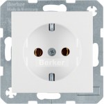 Розетка с заземляющим контактом HAGER-BERKER 16А/250В полярная белизна матовая S.1