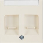 Накладка для супортів HAGER-BERKER під два модуля RJ12/RJ45 біла S.1