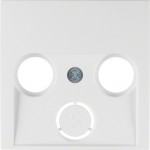 Накладка для ТВ розетки HAGER-BERKER 2/3 отвори полярна білизна матова S.1