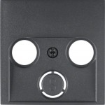 Накладка для ТВ розетки HAGER-BERKER 2/3 отвори антрацит S.1