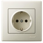 Розетка LEZARD Lesya 705-0303-122B c заземлюючим контактом крем
