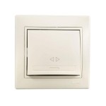 Вимикач LEZARD Mira 701-0303-107 1кл. проміжний крем