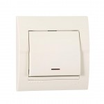 Вимикач LEZARD Deriy 702-0303-111 1кл. з підсвічуванням крем