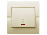 Вимикач LEZARD Deriy 702-0303-114 1кл. прохідний з підсвіткою крем