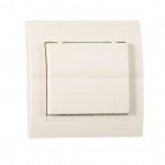 Розетка LEZARD Deriy 702-0303-123 c заземлюючим контактом і кришкою крем