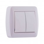 Вимикач зовнішній LEZARD Demet 711-0200-101 2кл. білий