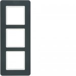 Рамка потрійна HAGER-BERKER антрацитовий оксамит Q.7