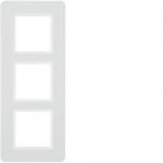 Рамка потрійна HAGER-BERKER полярно-білий оксамит Q.7