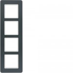 Рамка четверна HAGER-BERKER антрацитовий оксамит Q.7