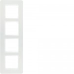 Рамка четверна HAGER-BERKER полярно-білий оксамит Q.7