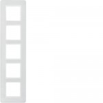 Рамка п'ятірна HAGER-BERKER полярно-білий оксамит Q.7