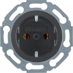 Розетка з заземлюючим контактом HAGER-BERKER 16А / 250В чорна 1930 / Glas