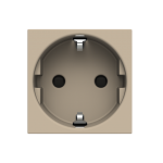 Розетка ABB Zenit з заземлюючим контактом та захисними шторками 2 мод. шампань N2288CV