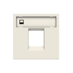 Лицьова панель ABB Zenit телекомунікаційних роз'ємів одинарна 2 мод. біла N2218.1BL