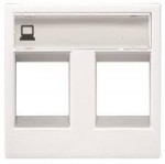 Лицьова панель ABB Zenit телекомунікаційних роз'ємів подвійна 2 мод. біла N2218.2BL
