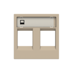 Лицьова панель ABB Zenit телекомунікаційних роз'ємів подвійна 2 мод. шампань N2218.2CV