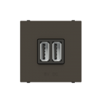 Зарядний пристрій ABB Zenit USB type A (1.5А / 2 * 0.75А) подвійна антрацит N2285AN