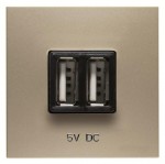 Зарядний пристрій ABB Zenit USB type A (1.5А / 2 * 0.75А) подвійна шампань N2285CV