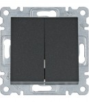 Вимикач HAGER LUMINA 2-клавішний універсальний 10А/250В чорний