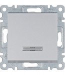 Вимикач HAGER LUMINA одноклавішний 1-полюсний з підсвіткою 10А/250В срібний