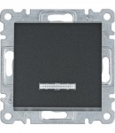 Вимикач HAGER LUMINA одноклавішний 1-полюсний з підсвіткою 10А/250В чорний